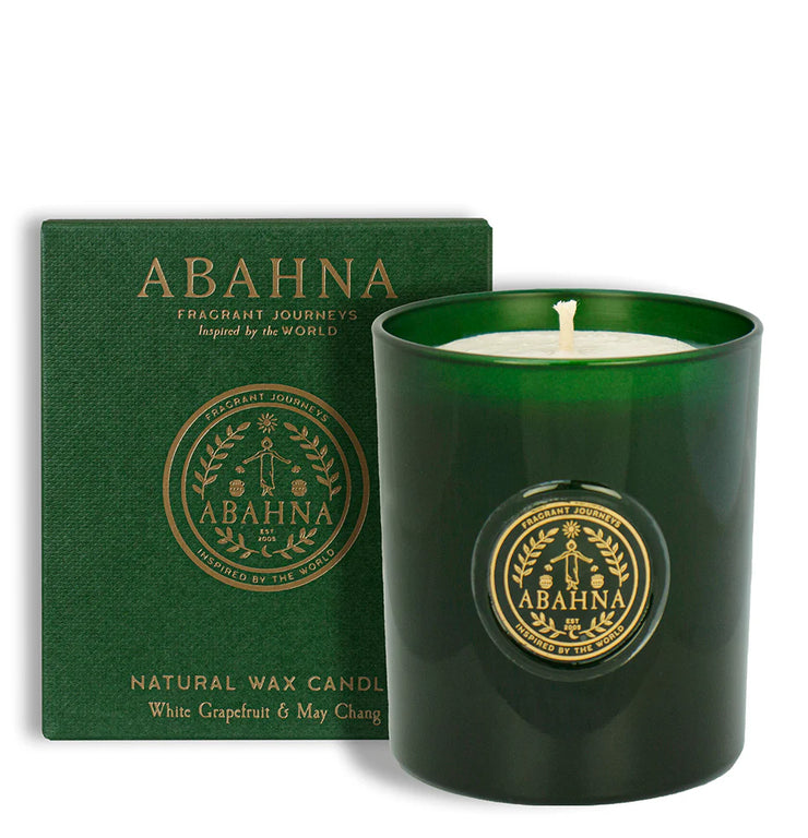 Abahna Natural Wax Scented Candle - White Grapefruit & May Chang