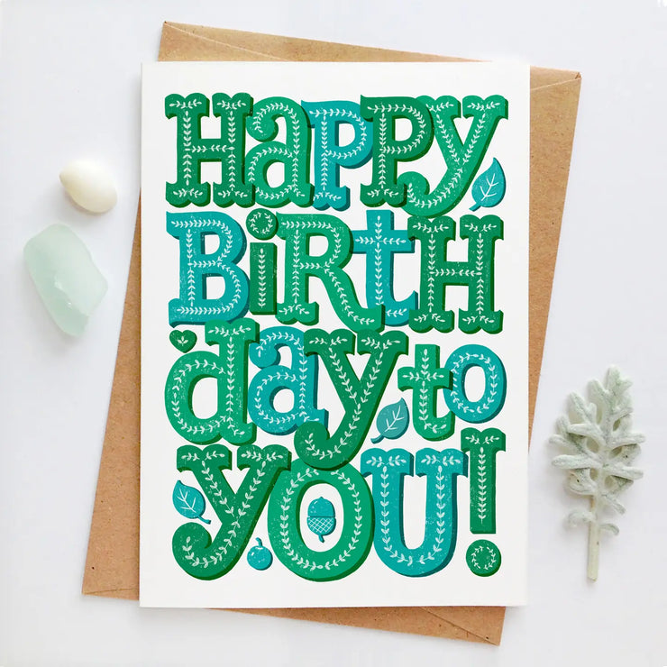 Alexandra Snowdon Green Nature Happy Birthday Card