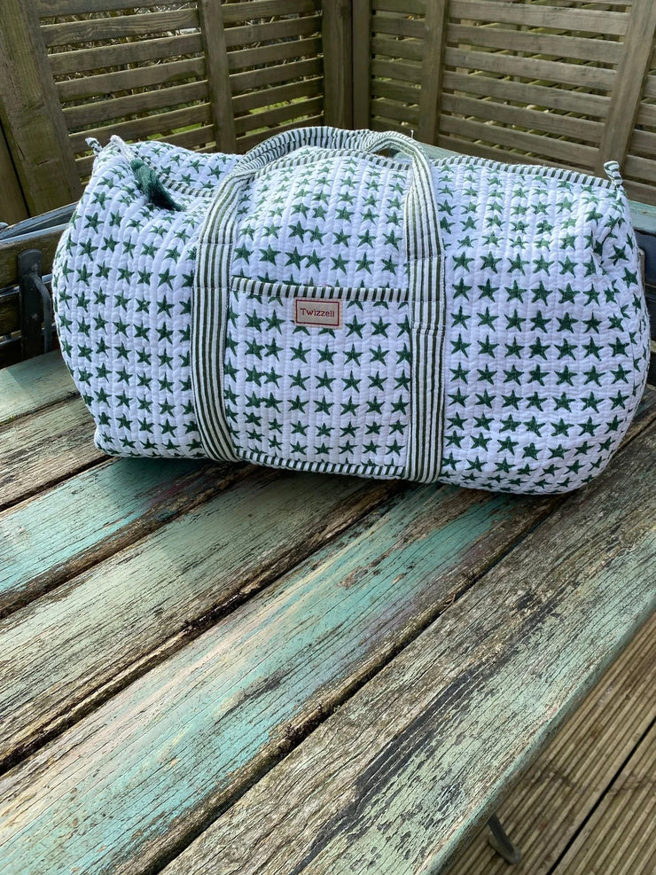 Twizzell Indian Block Print Weekend Bag - Stars