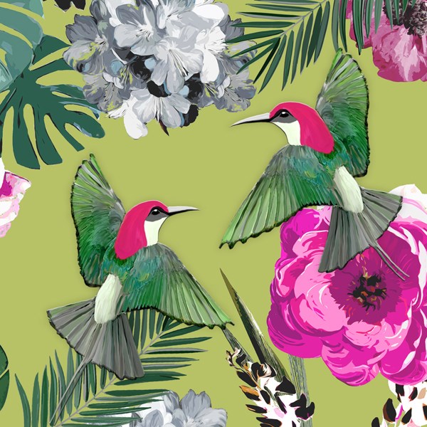 Floral Hummingbirds Card