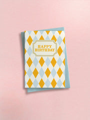 Flora Fricker Happy Birthday Harlequin Card