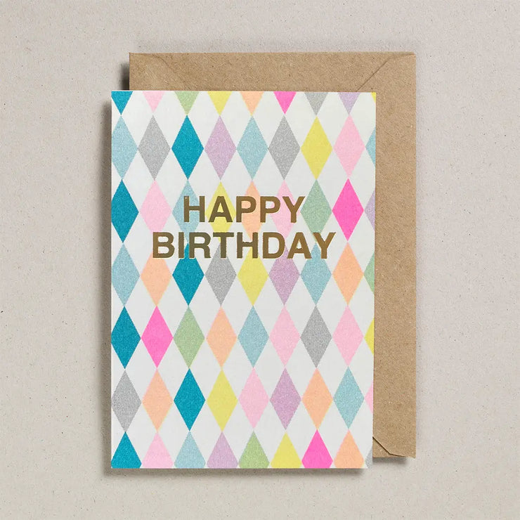 Petra Boase Happy Birthday Harlequin Card