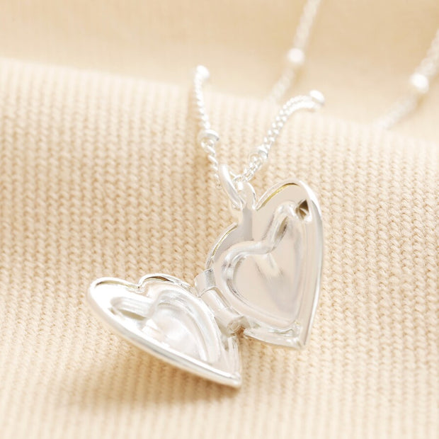 Heart Silver Locket Necklace