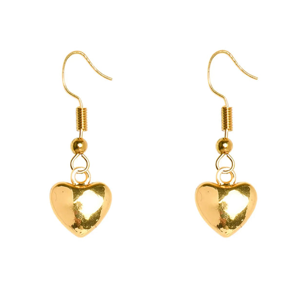 Cockatoo Gold Heart Droplet Earrings