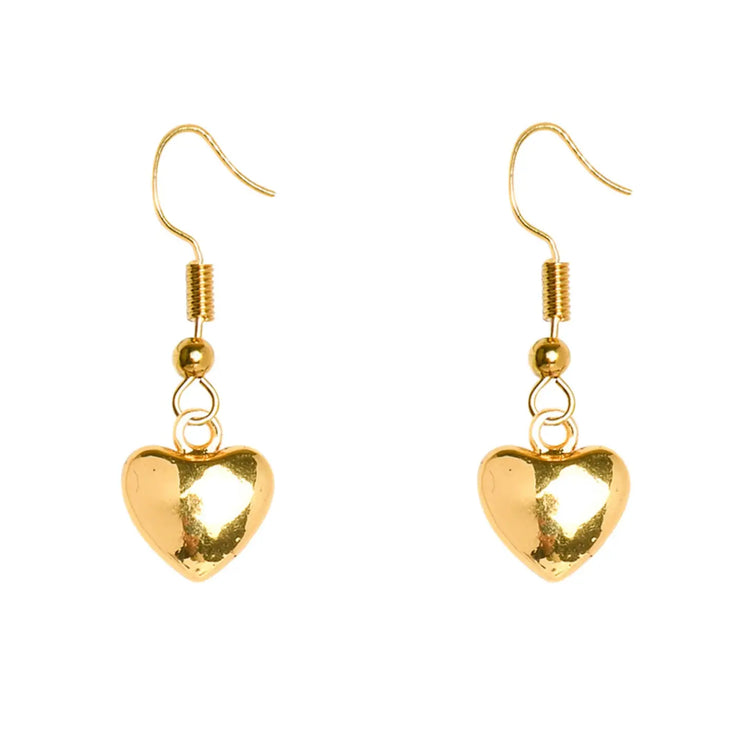 Cockatoo Gold Heart Droplet Earrings