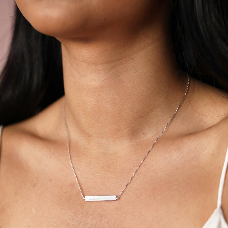 Horizontal Bar Necklace - Silver