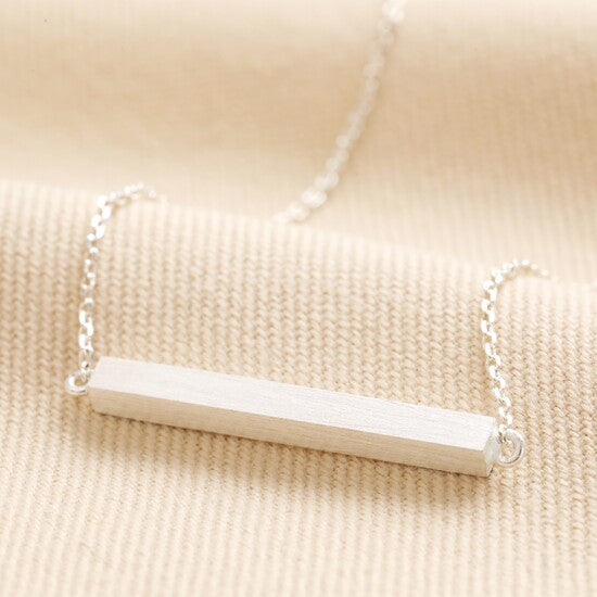 Horizontal Bar Necklace - Silver