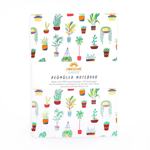 Houseplants A6 Recycled Notebook