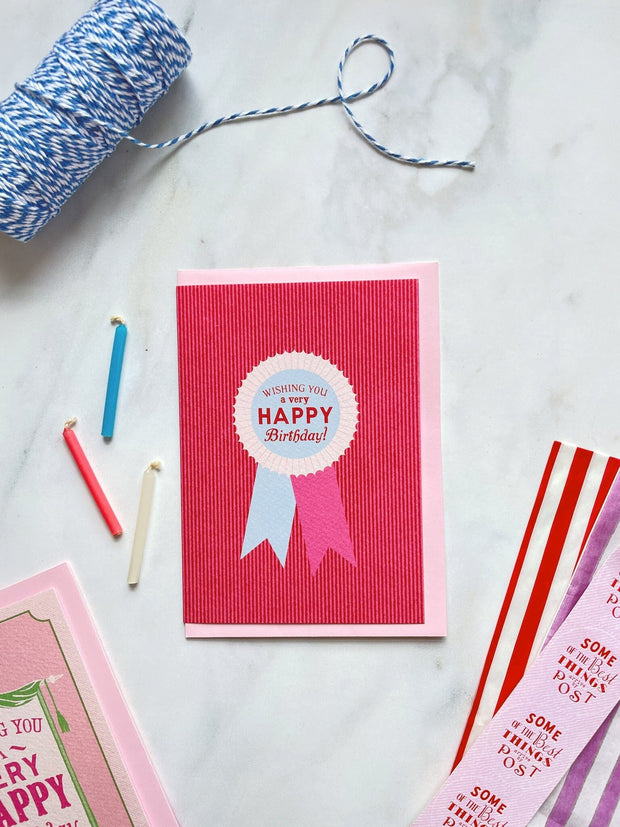 Flora Fricker Happy Birthday Rosette Card