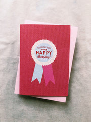 Flora Fricker Happy Birthday Rosette Card