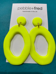 Large Oval Dangle Earrings - Plain