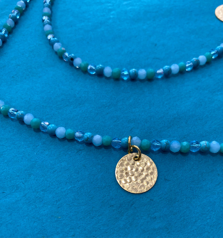 Turquoise Coin Long Necklace