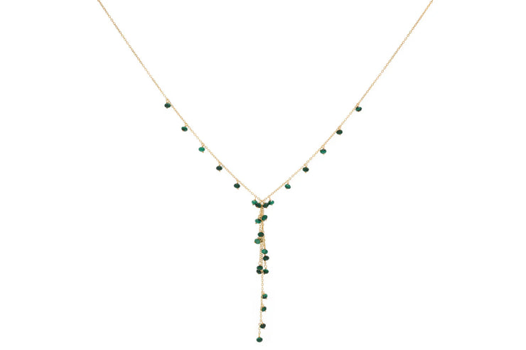 Boho Betty Necklace - Ivy Malachite Lariat Necklace