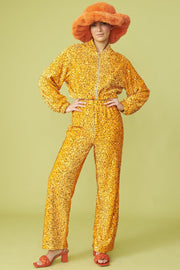 Bamboo Sequins Bomber Jacket - Orange