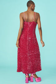 Pink Sequins Duchess Shift Dress