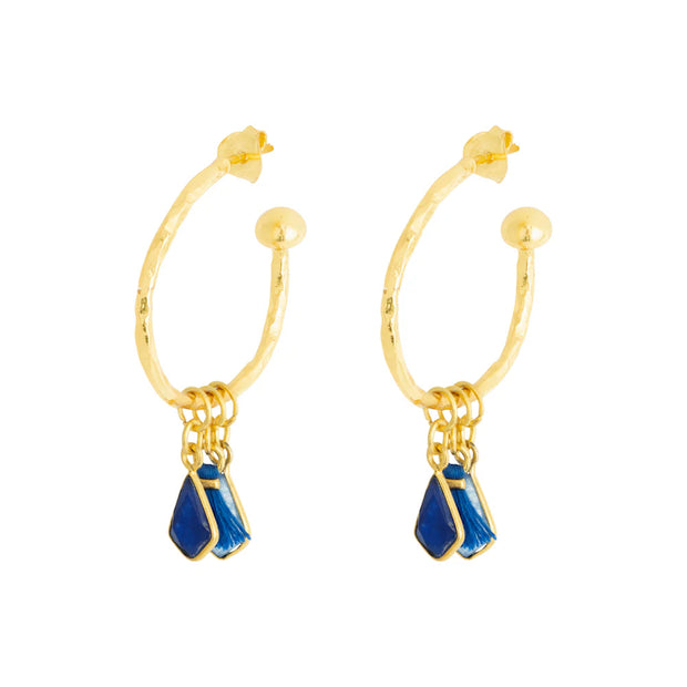 Ashiana Nicky Charm Hoops - Small Navy