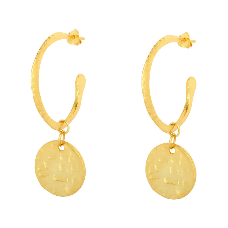 Ashiana Esmeralda Gold Hoop Earrings