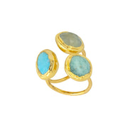 Ashiana Amelie Adjustable Ring - Turquoise