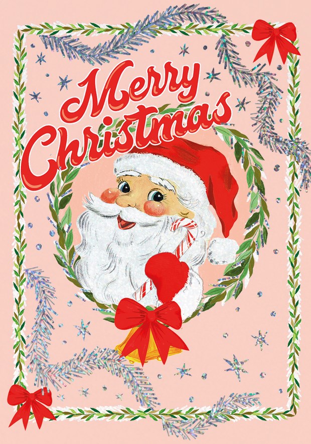 The Art File Christmas Card - Kitschmas Santa Merry Christmas