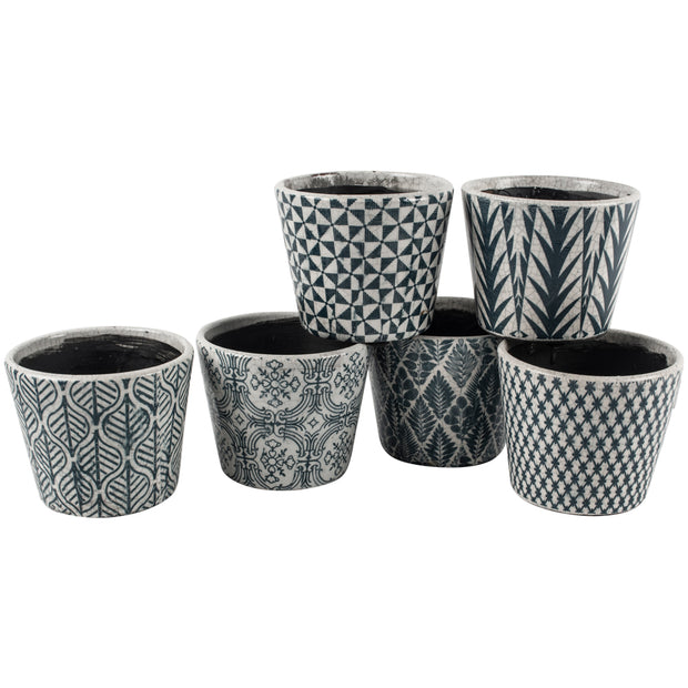 Dutch Plant Pots in Assorted Designs - Teal