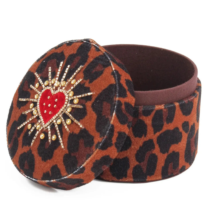 My Doris Round Box - Leopard Heart