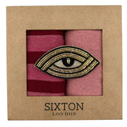 Sixton Red Berlin Sock Duo with Linear Eye Pin