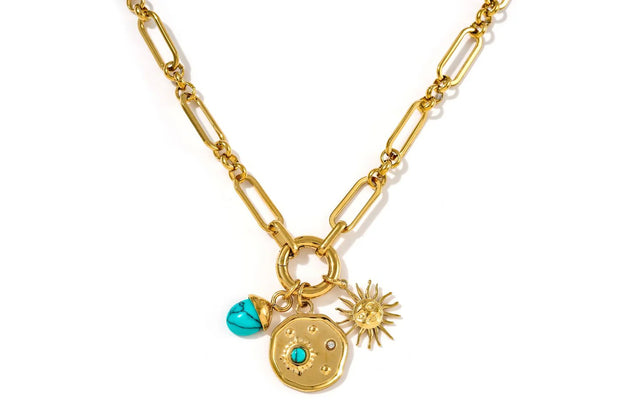 Boho Betty Necklace - Luma Turquoise Howlite Charm Necklace