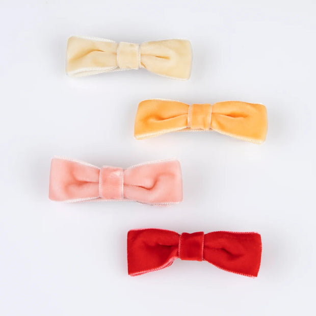 Meri Meri Hair Clips - Rainbow Velvet Bows