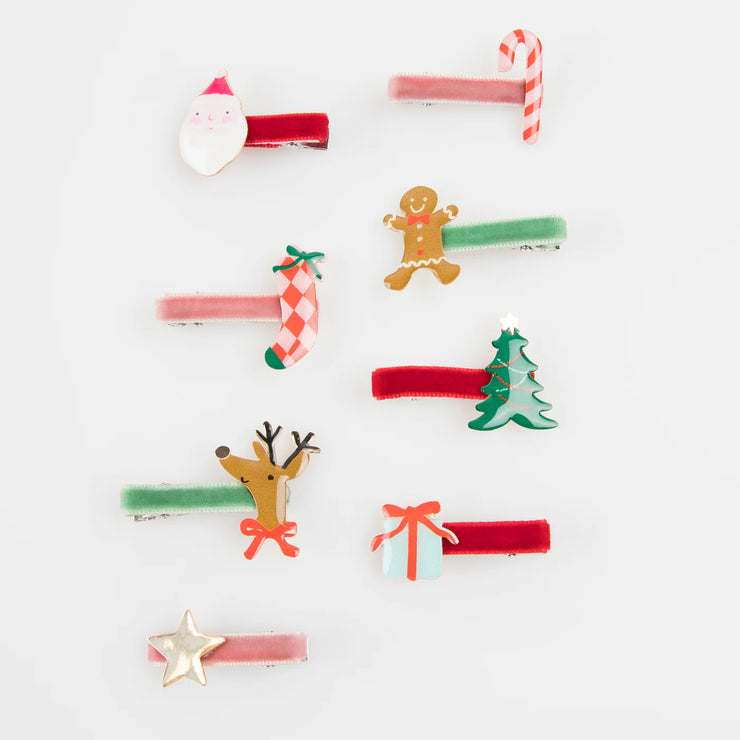 Meri Meri Hair Clips - Jolly Christmas Set of 8