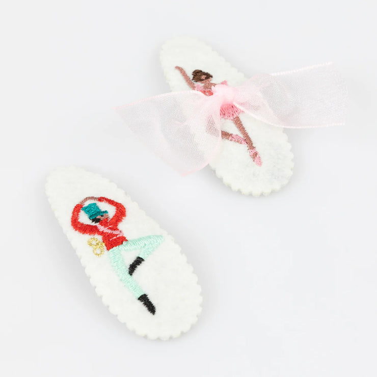 Meri Meri Hair Clips - Embroidered Nutcracker Set of 5