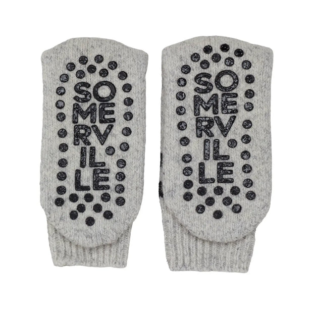 Men's Slipper Socks - Pale Grey & Black