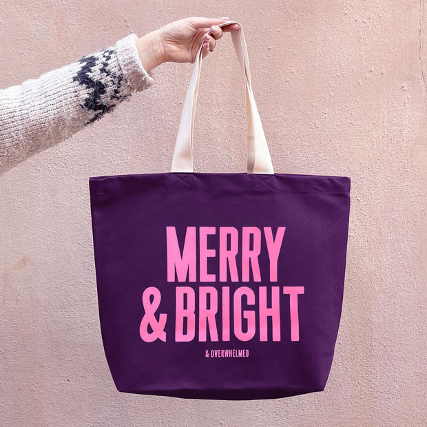 Merry & Bright (& Overwhelmed) Plum Tote Bag