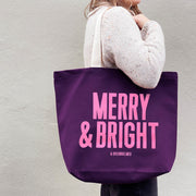 Merry & Bright (& Overwhelmed) Plum Tote Bag