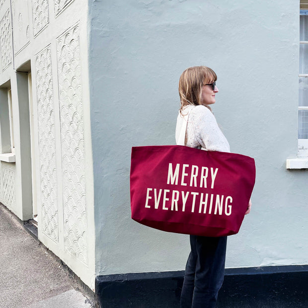 Merry Everything Burgundy REALLY Big Bag