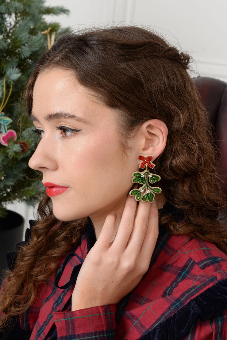 My Doris Beaded Earrings - Mistletoe