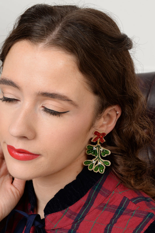My Doris Beaded Earrings - Mistletoe