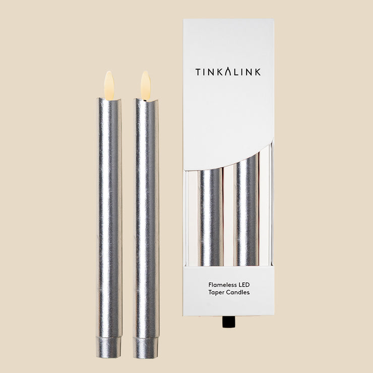 Tinkalink Fabric Wrapped LED Candles x 2 - Metallics