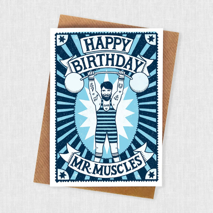 Alexandra Snowdon Mr Muscles Birthday Card