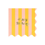 Meri Meri Paper Napkins x 16 - Striped Happy Birthday