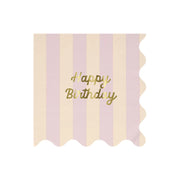 Meri Meri Paper Napkins x 16 - Striped Happy Birthday
