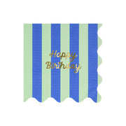 Meri Meri Paper Napkins x 16 - Striped Happy Birthday