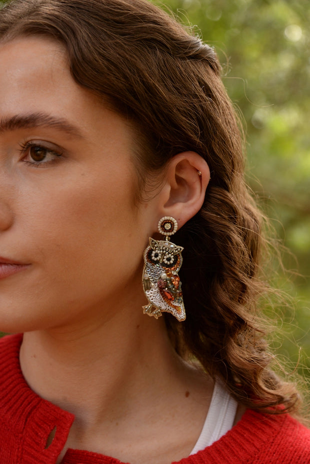 My Doris Beaded Earrings - Owl