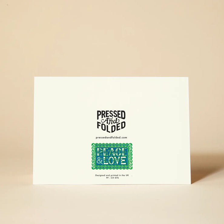 Pressed and Folded Card - Peace & Love