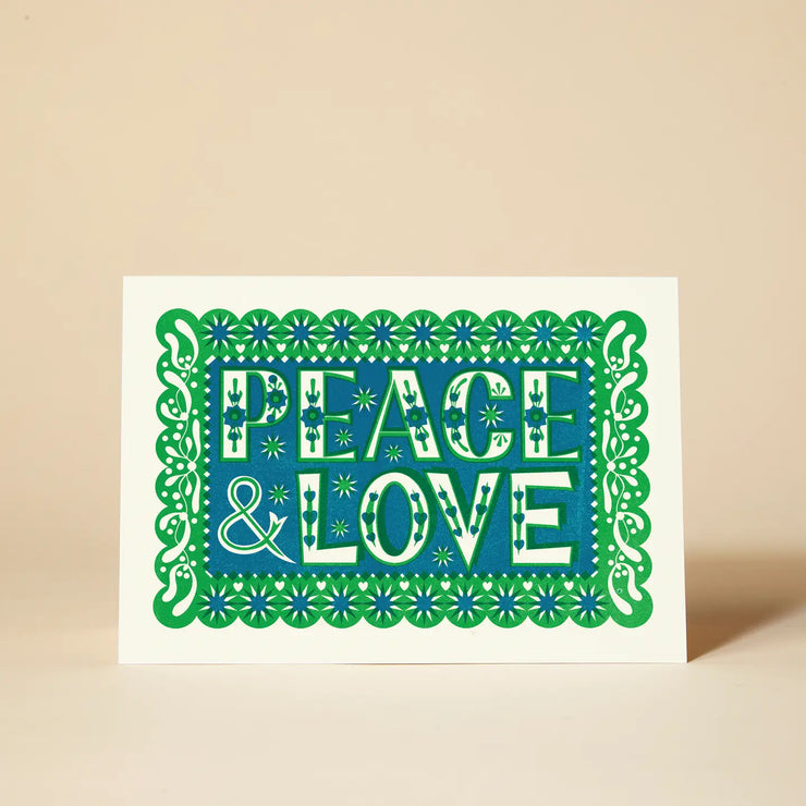 Pressed and Folded Card - Peace & Love