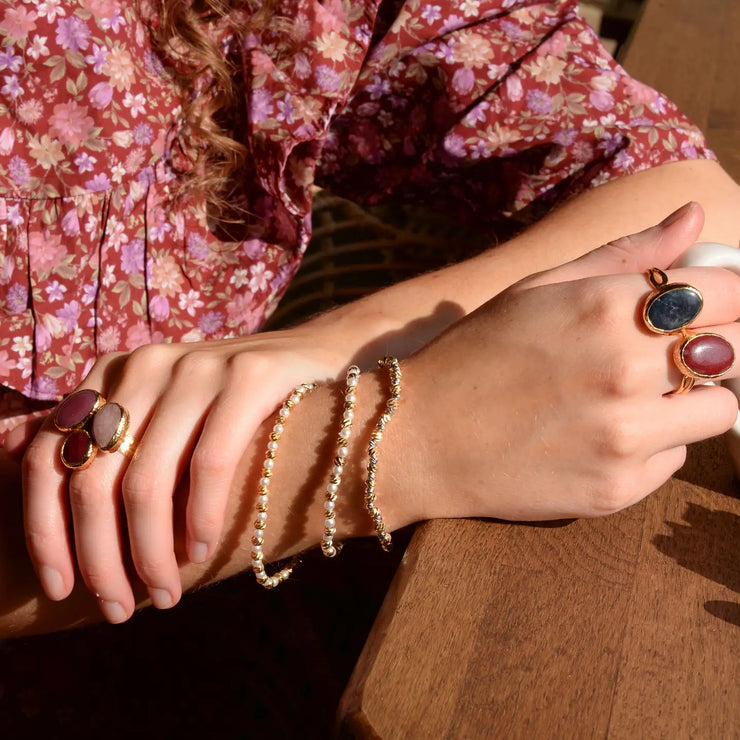 My Doris Set of 3 Bracelets - Pearly & Gold