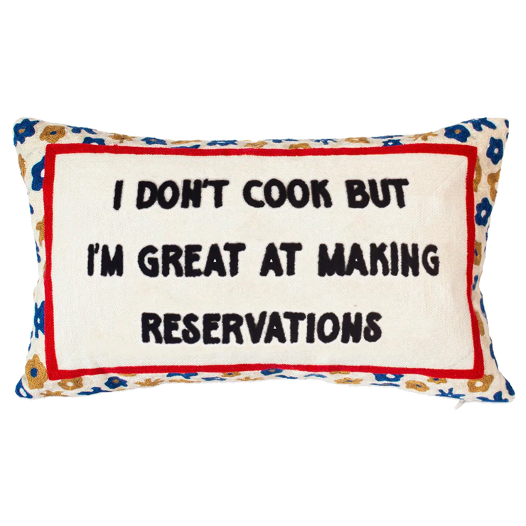 Rectangle Needlepoint Cushion - I Don't Cook