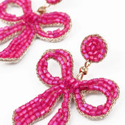 My Doris Beaded Earrings - Pink Bow