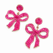 My Doris Beaded Earrings - Pink Bow