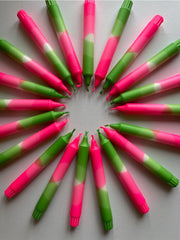 The Singing Rabbit 2 Dinner Candles - Neon Pink & Green