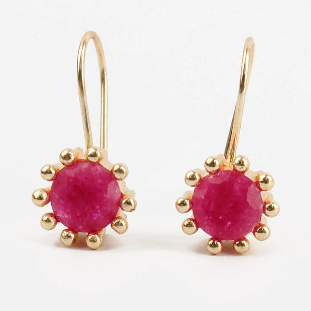 My Doris Drop Hoook Earrings - Pink Quartz